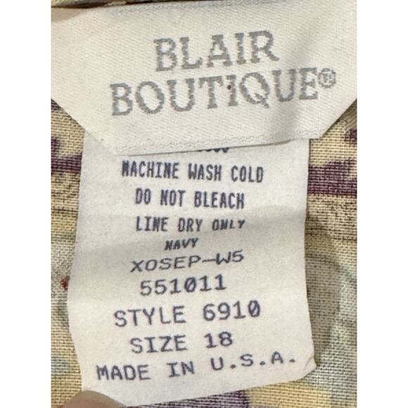 Blair Boutique Button Jacket Long Sleeve Maroon Green Geometric Design SZ 18 - Picture 6 of 8